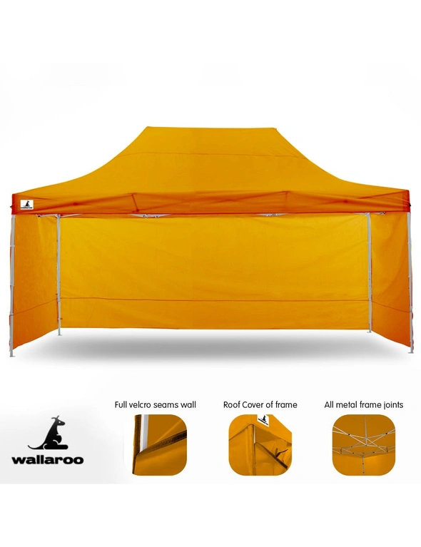 Gazebo Tent Marquee 3x4.5m PopUp Outdoor Wallaroo Orange, hi-res image number null