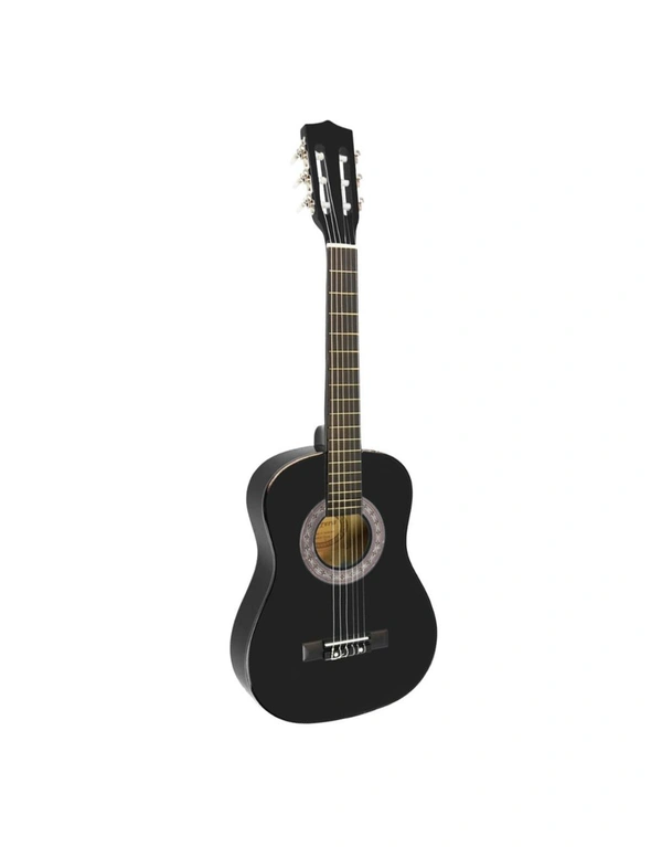 Karrera 34in Acoustic Children Wooden Guitar - Black, hi-res image number null