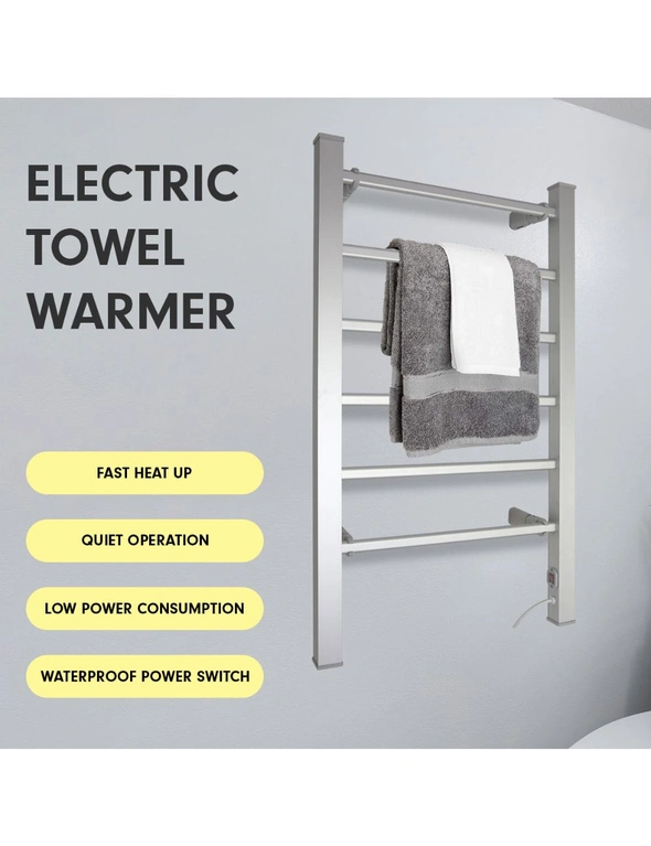 Pronti Heated Towel Rack 100W - Silver, hi-res image number null