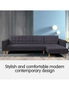 Sarantino Linen Fabric Corner Sofa Bed Couch Lounge w/ Chaise D.Grey, hi-res