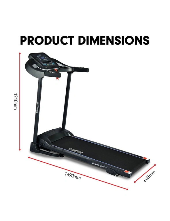 Powertrain MX1 Foldable Home Treadmill for Cardio Jogging Fitness, hi-res image number null