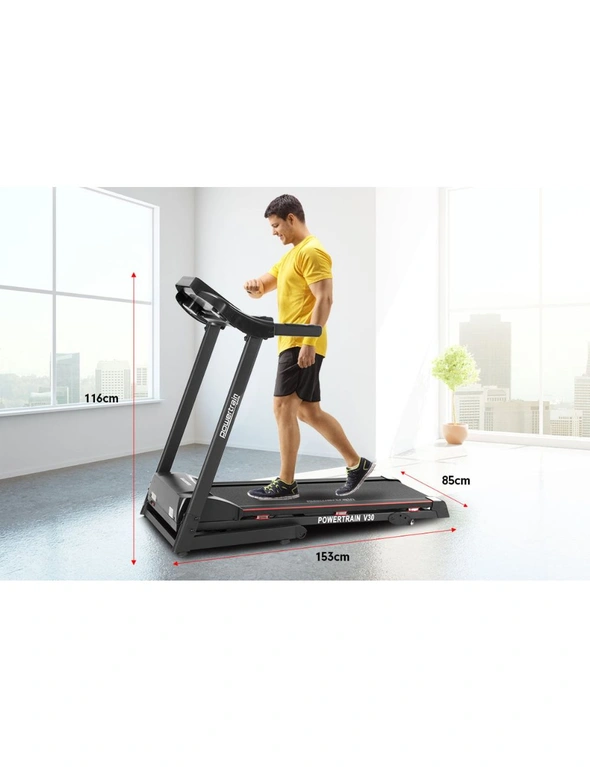 Powertrain V30 Foldable Treadmill Manual Incline Home Gym Cardio, hi-res image number null