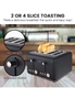 Pronti 4 Slice Toaster Rose Trim Collection - Black, hi-res