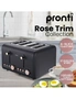 Pronti 4 Slice Toaster Rose Trim Collection - Black, hi-res