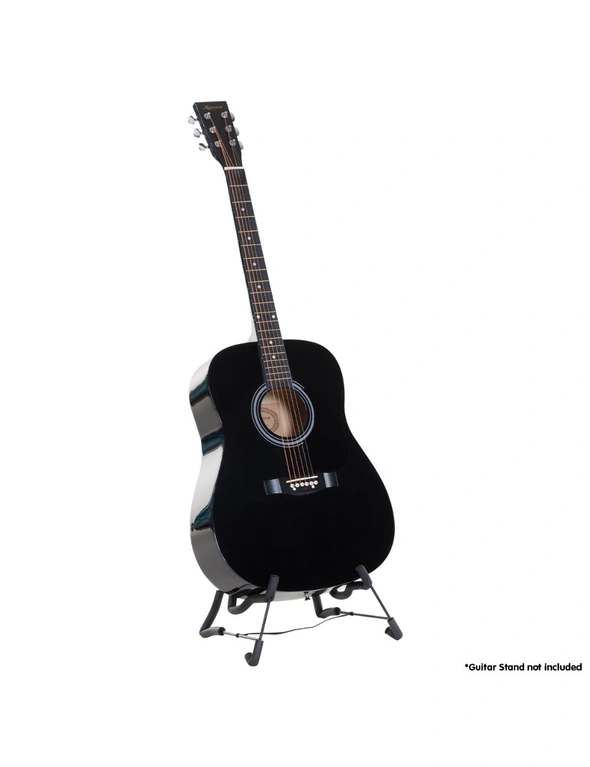 Karrera 41in Acoustic Wooden Guitar with Bag - Black, hi-res image number null