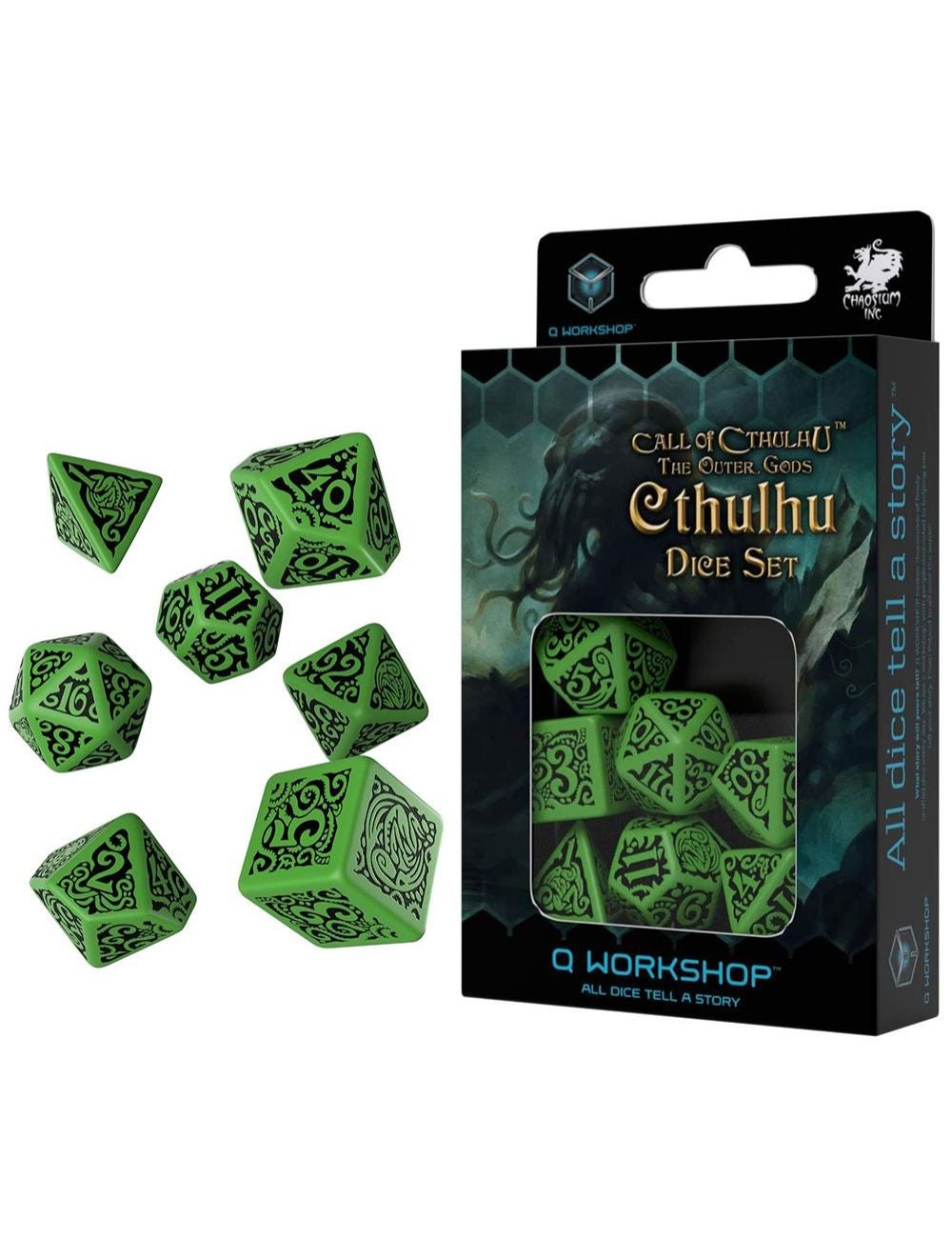 Q Workshop Call of Cthulhu Outer Gods Cthulhu Dice Set of 7 | Noni B