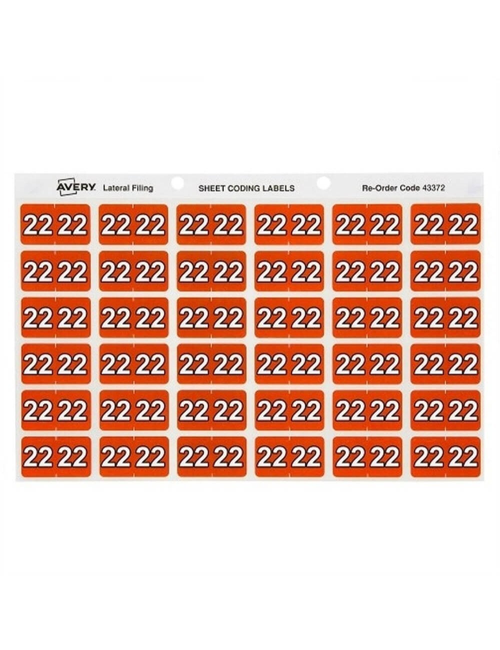 Avery 22 Side Tab Colour Coding Label Roll Orange (500pcs) | Noni B