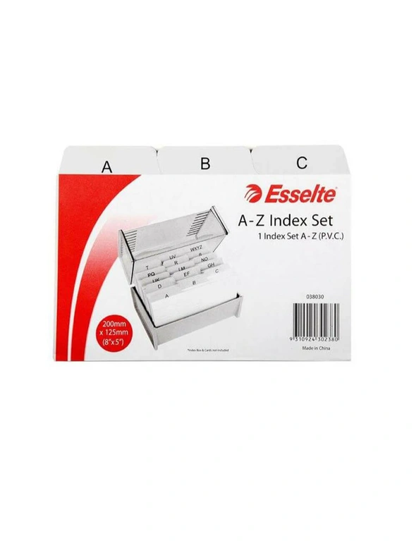 Esselte PVC Index System Cards A-Z (8x5"), hi-res image number null