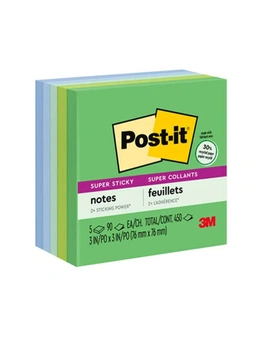 Post-it Super Sticky Notes 76x76mm (5pk) - Borabora