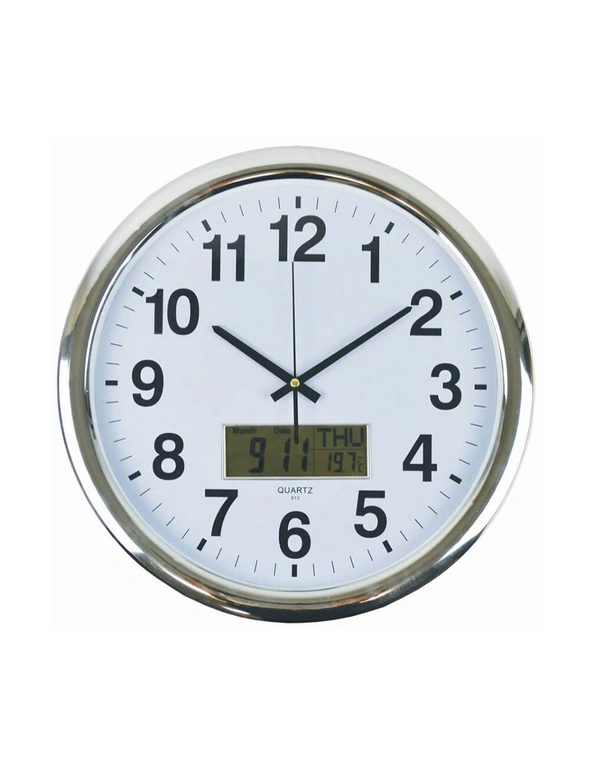 Italplast Wall Clock 43cm - with LCD, hi-res image number null