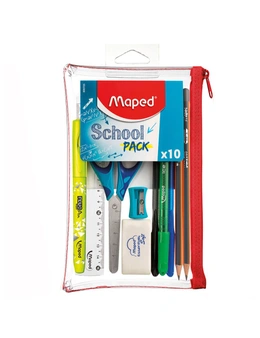 Maped Pencil Case Student Kit 10pcs Transparent - School