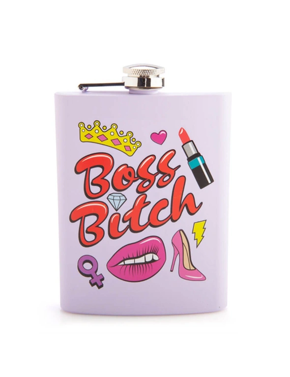 Stainless Steel Metal Flask 350mL - Boss B*tch, hi-res image number null