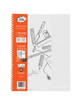 Whitelines Side Opening Lined Spiral Notebook 120 Pages (A4)