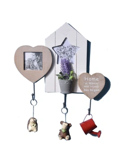 Decorative Timber Photo Frame with Hooks