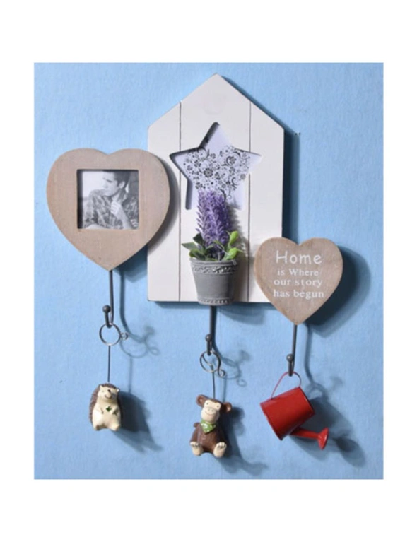 Decorative Timber Photo Frame with Hooks, hi-res image number null