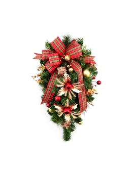 Fancy Christmas Teardrop Wreath with Ribbon