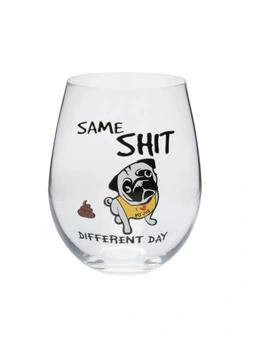 Contemporary Stemless Wine Glass - Pug