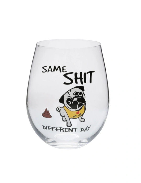 Contemporary Stemless Wine Glass - Pug, hi-res image number null