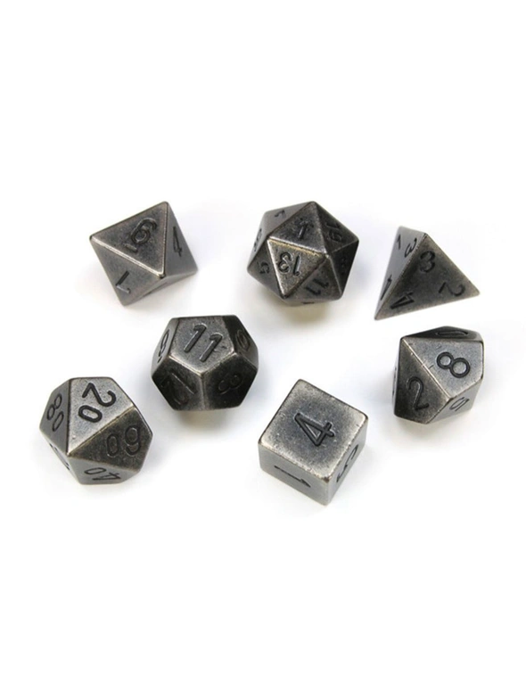 Metal Chessex Polyhedral 7-Die Set - Dark Metal, hi-res image number null