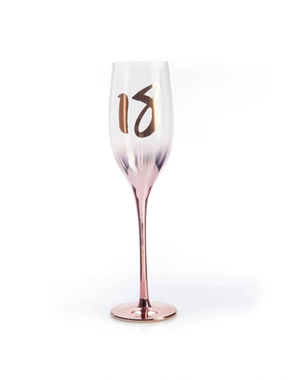 Birthday Blush Champagne Glass - 18th Birthday, hi-res image number null