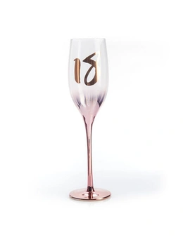 Birthday Blush Champagne Glass - 18th Birthday