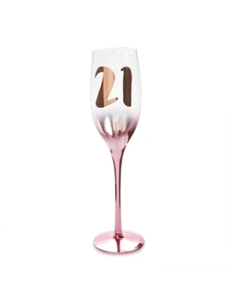 Birthday Blush Champagne Glass - 21st Birthday