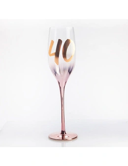 Birthday Blush Champagne Glass - 40th Birthday