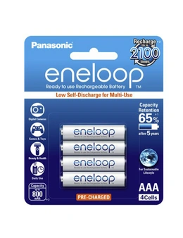 Panasonic Panasonic Eneloop AA Battery Pack of 4 (Ni-MH 1.2V 800mAH)