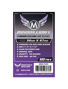 Mayday: 100 Standard USA Game Size Sleeves (Purple)