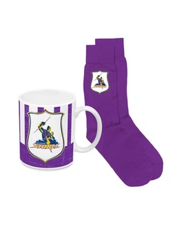 NRL Coffee Mug Heritage & Sock Pack - MEL Storm