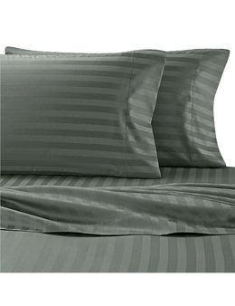 Home Essentials  1800TC Delux Ultra Soft 2cm Striped Embossed Microfibre Fitted Sheet Set