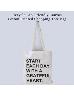 La'Grace Home 4 pcs Recyclable Eco-friendly Tote Canvas Cotton Printed Shopping Bags
