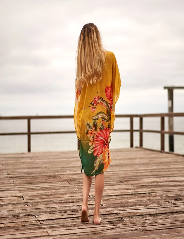 Silk Kaftan,Silk floral print Beach Coverup,Womens Silk Kaftan,Full Length Silk Caftan,Silk Resort Wear For Women,Long Silk Dress, 001, hi-res image number null