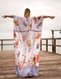 Silk Kaftan,Silk floral print Beach Coverup,Womens Silk Kaftan,Full Length Silk Caftan,Silk Resort Wear For Women,Long Silk Dress, 002, hi-res