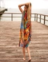 Silk Kaftan,Silk floral print Beach Coverup,Womens Silk Kaftan,Full Length Silk Caftan,Silk Resort Wear For Women,Long Silk Dress, 004, hi-res