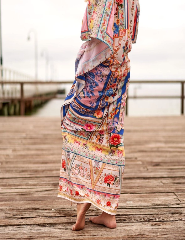 Silk Kaftan,Silk floral print Beach Coverup,Womens Silk Kaftan,Full Length Silk Caftan,Silk Resort Wear For Women,Long Silk Dress, 006, hi-res image number null
