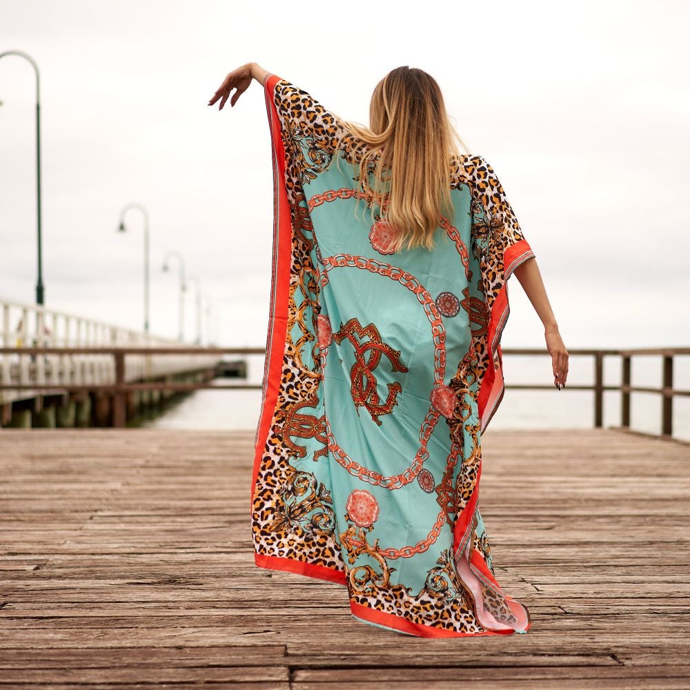 Silk Kaftan Silk floral print Beach Coverup Womens Silk Kaftan Full Length Silk Caftan Silk Resort Wear For Women Long Silk Dress 010 W Lane