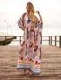 Silk Kaftan,Silk floral print Beach Coverup,Womens Silk Kaftan,Full Length Silk Caftan,Silk Resort Wear For Women,Long Silk Dress, 013, hi-res