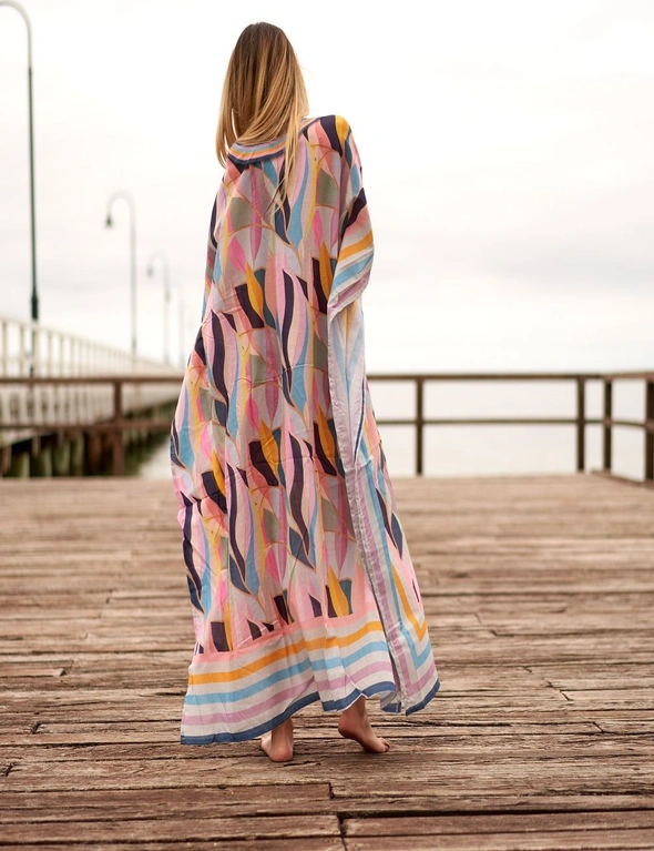 Silk Kaftan,Silk floral print Beach Coverup,Womens Silk Kaftan,Full Length Silk Caftan,Silk Resort Wear For Women,Long Silk Dress, 013, hi-res image number null