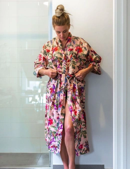 Linen Connections Pure Cotton Kimono Robe