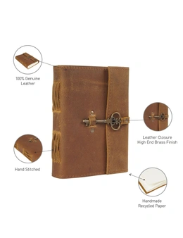 Linen Connections Vintage Leather Journal - 100% Recycled
