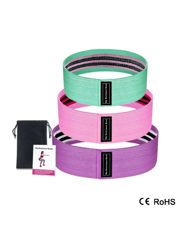 3PCS SPORX Fabric Loop Resistance Band Set for Fitness Training, hi-res image number null