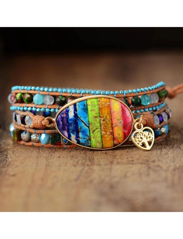 The Essential Living Warehouse Chakra Healing Wrap Bracelet, hi-res image number null