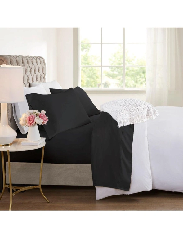 Dreamfields Black Color 2000TC Cooling Bamboo Sheet Set, hi-res image number null