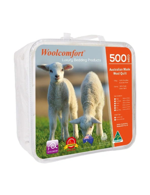 Woolcomfort 500GSM 100% Australian Made Merino Winter Wool Quilt, hi-res image number null