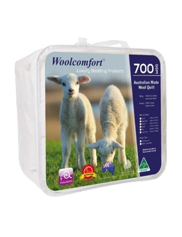 Woolcomfort 700GSM 100% Australian Made Merino Winter Warm Wool Quilt