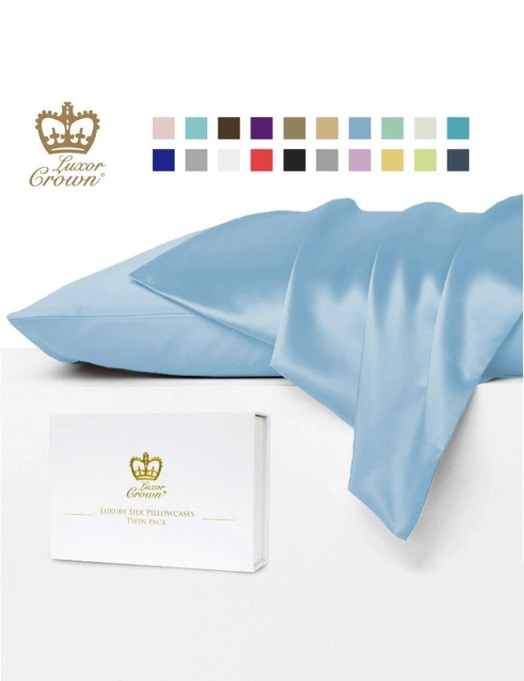 Luxor Crown Mulberry Silk Pillowcases -  Set of 2, hi-res image number null