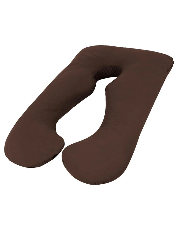 Woolcomfort Chocolate Color Aus Made Maternity Pregnancy Nursing Sleeping Body Pillow, hi-res image number null