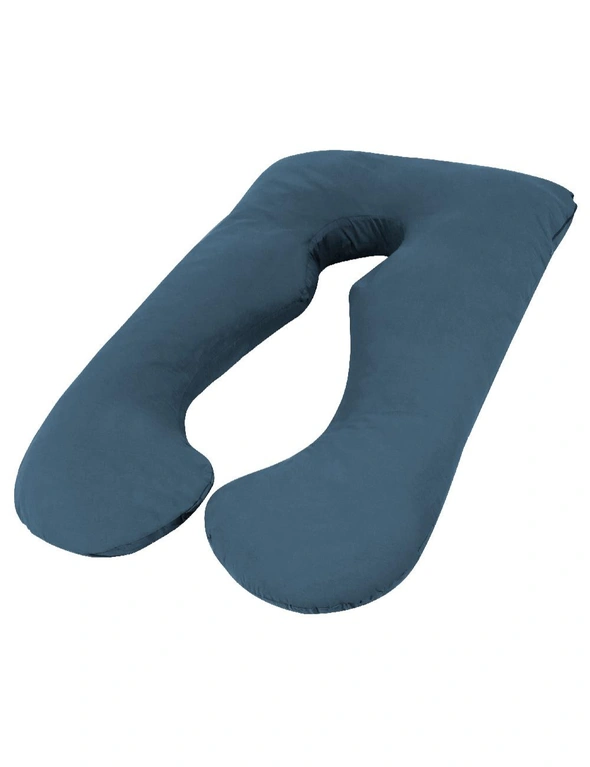 Woolcomfort Dark Blue Color Aus Made Maternity Pregnancy Nursing Sleeping Body Pillow, hi-res image number null