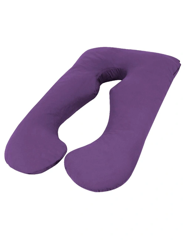 Woolcomfort Purple Color Aus Made Maternity Pregnancy Nursing Sleeping Body Pillow, hi-res image number null